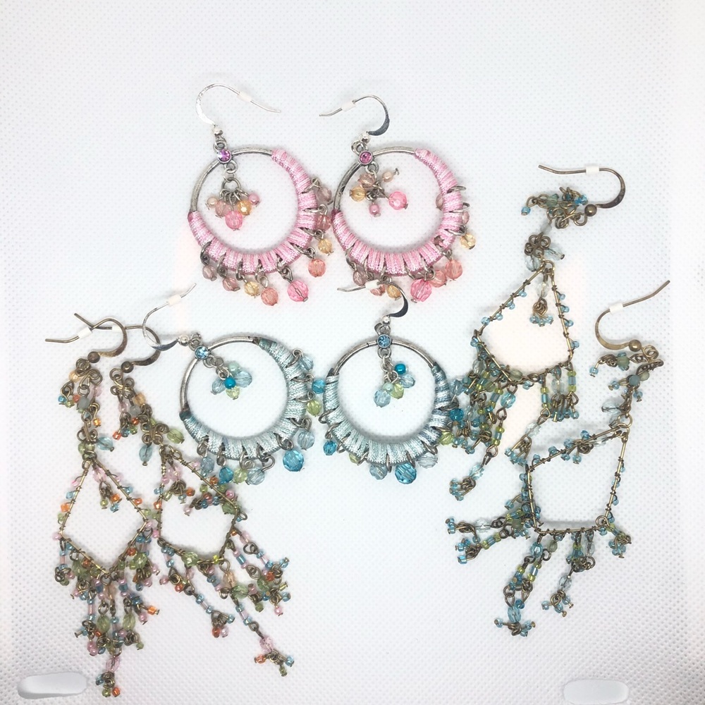 Earring Lot!   4 pair beaded earrings